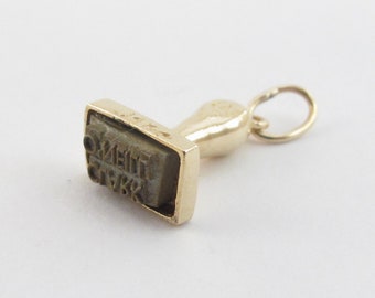 Vinatge 14k Yellow Gold Oneill Copmany Rubber Stamp Charm