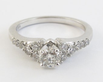 14k White Gold Diamond Engagement Ring