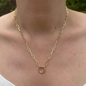 14K Gold 3.2mm Link Paperclip Necklace