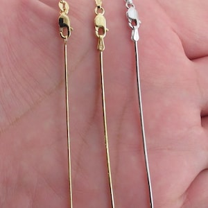14k Solid Gold Round Snake Chain 16&quot; 18&quot; 20” 24&quot; - 0.7 mm , 0.9 mm - Available In Yellow And White Gold