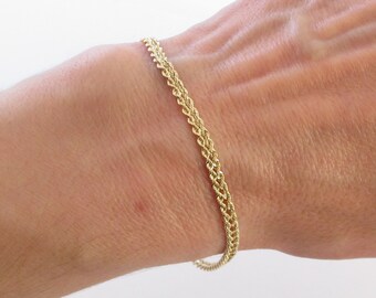 14k Yellow Gold Rope Bracelet 7 8 3.5 