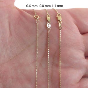 10k Solid Yellow Gold Diamond Cut Cable Chain: Fine Pendant Necklace