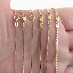 10k Solid Yellow Gold Box Chain Necklace: Fine Unisex Style