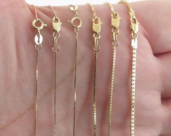 10k Solid Yellow Gold Box Chain Necklace: Fine Unisex Style