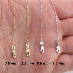 18k Yellow Gold Diamond Cut Cable Chain 16", 18" - Available In White Gold