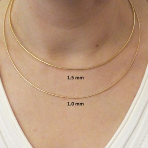 14k Gold Omega Chain Necklace: Yellow or White Gold, Rounded