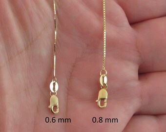Echte 18k Geel Goud Shiny Box Ketting 0 6 Mm 0 8 Mm 16 Etsy Nederland