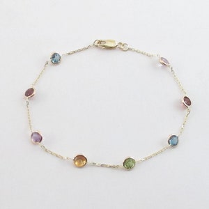 14k Yellow Gold Gemstone Bracelet: Multi Color By The Yard