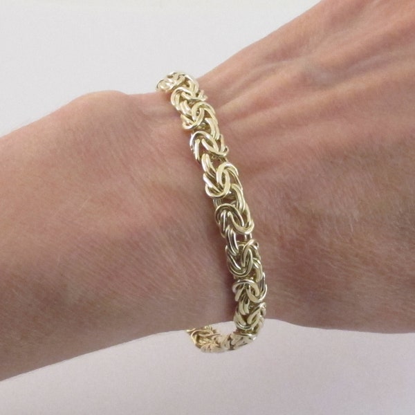 10k Yellow Gold Byzantine Bracelet 7 1/4"