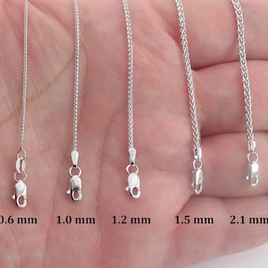 14k White Gold Wheat Chain Necklace 16" 18" 20" 22" 24"- 0.6 mm to 2.1 mm - Great Fancy Chain For Your Pendant