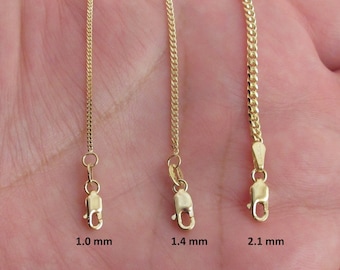 10k Solid Yellow Gold Gourmette Chain 16"- 24" - 1.0 mm , 1.4 mm , 2.1 mm