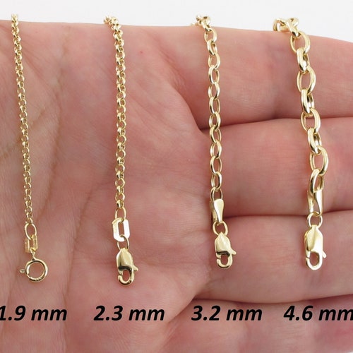 14k Yellow Gold Rolo Link Chain 