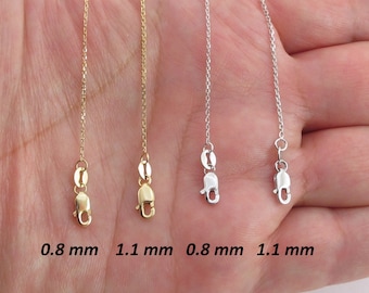 18k Yellow Gold Diamond Cut Cable Chain 16", 18" - Available In White Gold