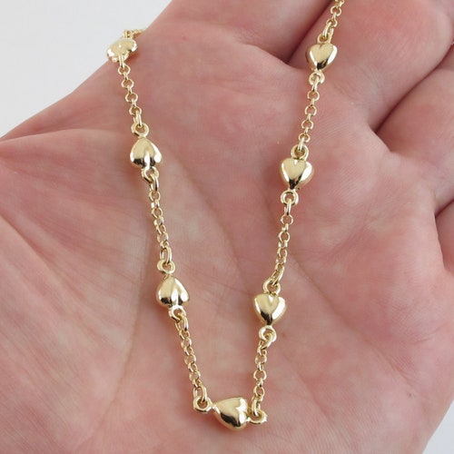 14k Yellow Gold Ankle Bracelet 10 Adjustable to 9 Etsy