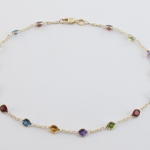 Diamond Ankle Bracelet / 14k Gold Solitaire Diamond Ankle Etsy