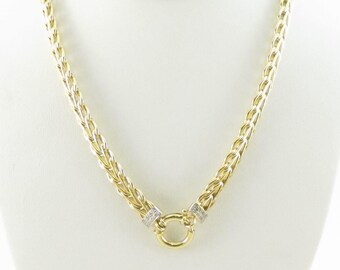 14k Yellow Gold Diamond Necklace  17"