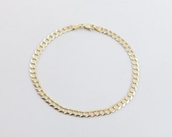 14k Solid Yellow Gold Cuban Link Bracelet for Women and Men 7" , 8.5"