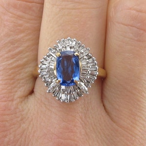14K Yellow Gold Diamond And  Tanzanite Ring - Elegant Gemstones Ring