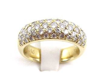 18K Yellow Gold Diamond Wedding Band Ring - Elegant Diamond Ring  2.00 cts