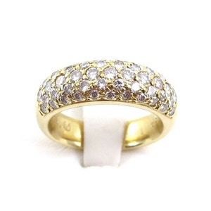 18K Yellow Gold Diamond Wedding Band Ring - Elegant Diamond Ring  2.00 cts