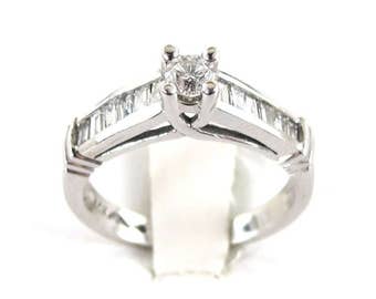 14K White Gold Diamond Engagement