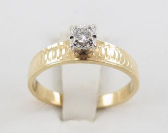 14k Yellow Gold Diamond Engagement Ring - Great Promise Ring