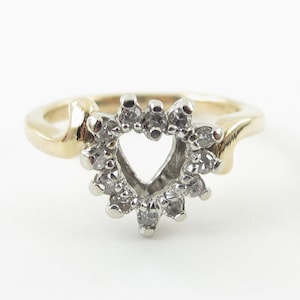 14k Yellow Gold Heart Shape Diamond Ring