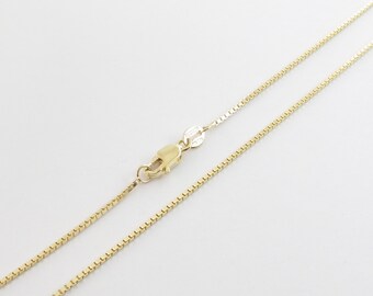 New 14K Yellow Gold 0.95mm Square Box Chain Necklace 2.90 grams 20/" Long