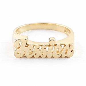 14k Solid Gold Name Ring - Custom Script, Hand Made - Available in 10K And Silver