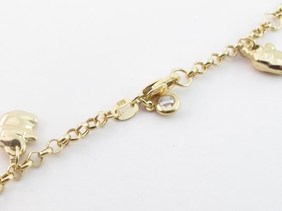 Cavigliera Donna Con Elefante - Oro 14 Carati Placcato - Catena 9-10,5 Pollici