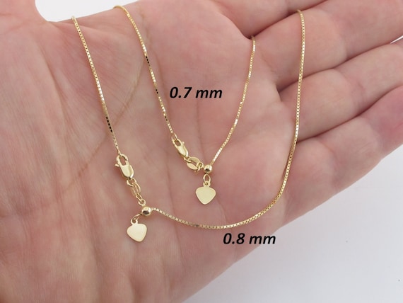 Adjustable 10k Yellow Gold Shiny Box 
