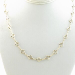 14k Solid Yellow Gold Irish Clover Bracelet And Necklace - 7" , 18" image 3