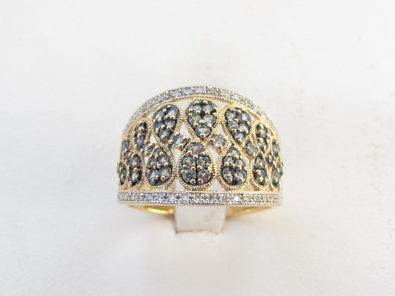 14K Yellow Gold Diamond And Tsavorite Ring Elegant Gemstones Ring 1.00 carat