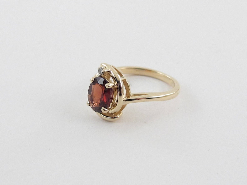 14k Yellow Gold Diamond And Garnet Ring 14k Yellow Gold Gemstone Ring