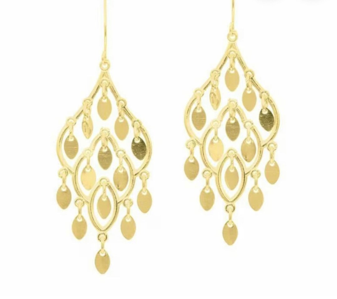 10K Gelbgold Diamant Herz Ohrringe Mikro Besatz Schrauben