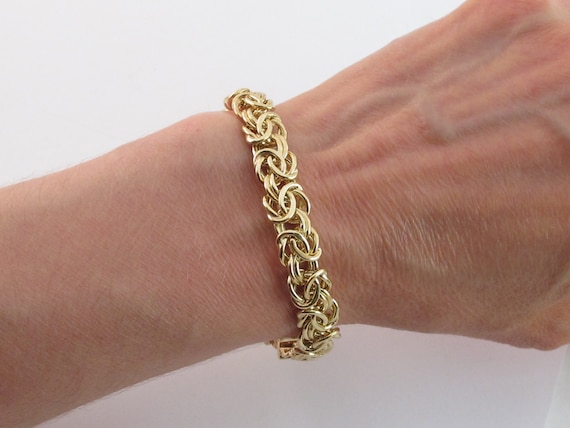 Solid gold shop byzantine bracelet