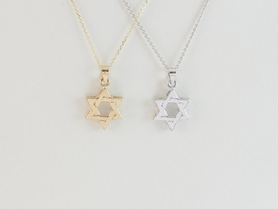 14k Gold Jewish Star of David Necklace 