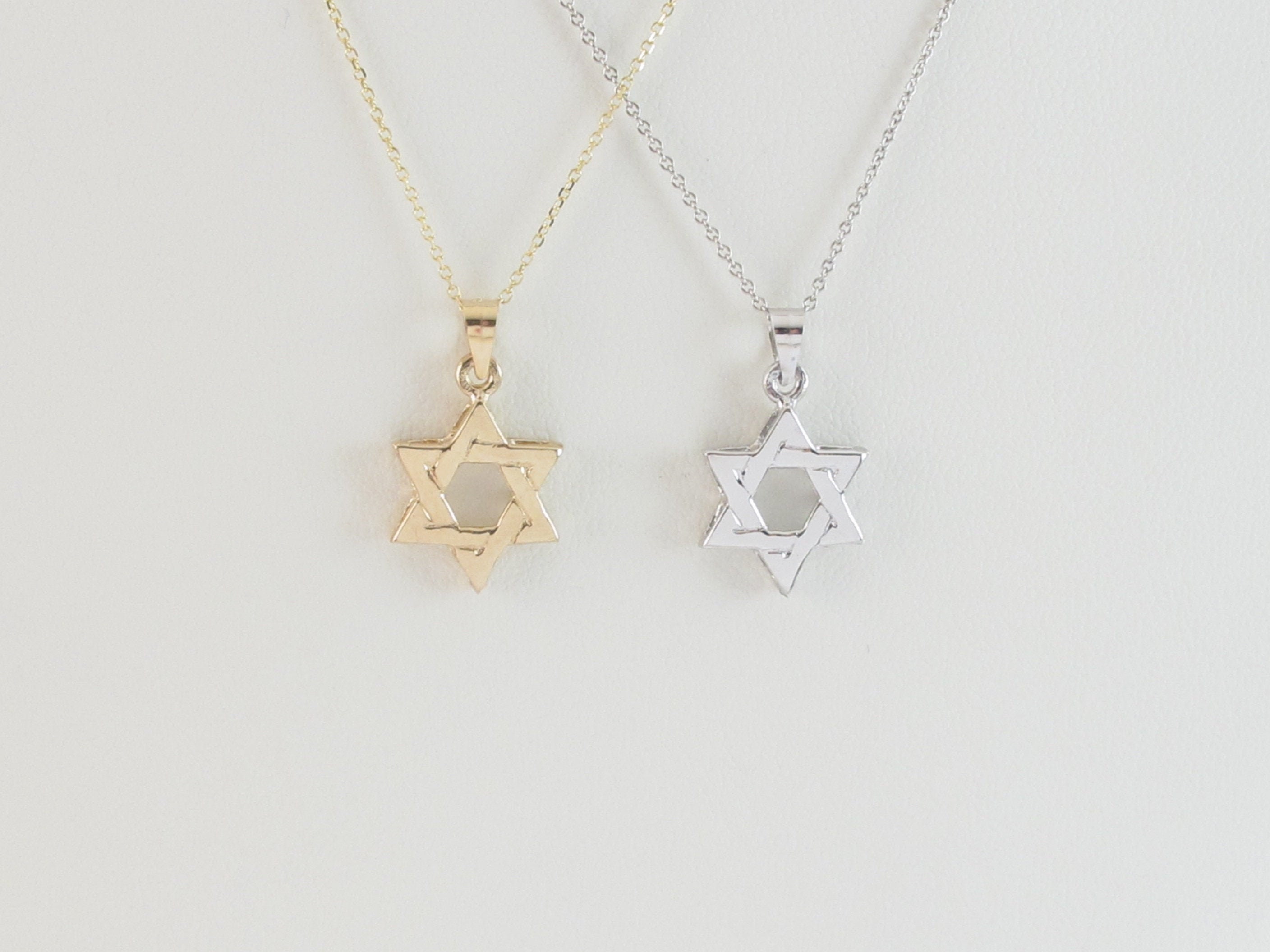 14k Gold Jewish Star of David Necklace 
