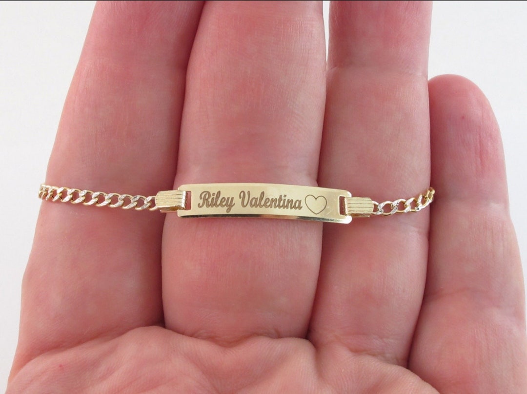 Bracciale Con Barra Personalizzata In Oro Massiccio 14k, Con Incisione Di Nome, Data E Coordinate, Bracciale Con Barra Lunga In Oro, Grazioso Regalo Per Lei Con Nome Personalizzato. - Italia - Foto 11