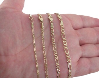 10Kソリッドイエローゴールドフィガロチェーンネックレス(2.0 10Kソリッドイエローゴールドフィガロチェーンネックレス(2.0