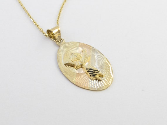 Details about 14k yellow white rose Gold mother Virgin Mary pendant charm 1.50 inch long Details about 14k yellow white rose Gold mother Virgin Mary pendant charm 1.50 inch long