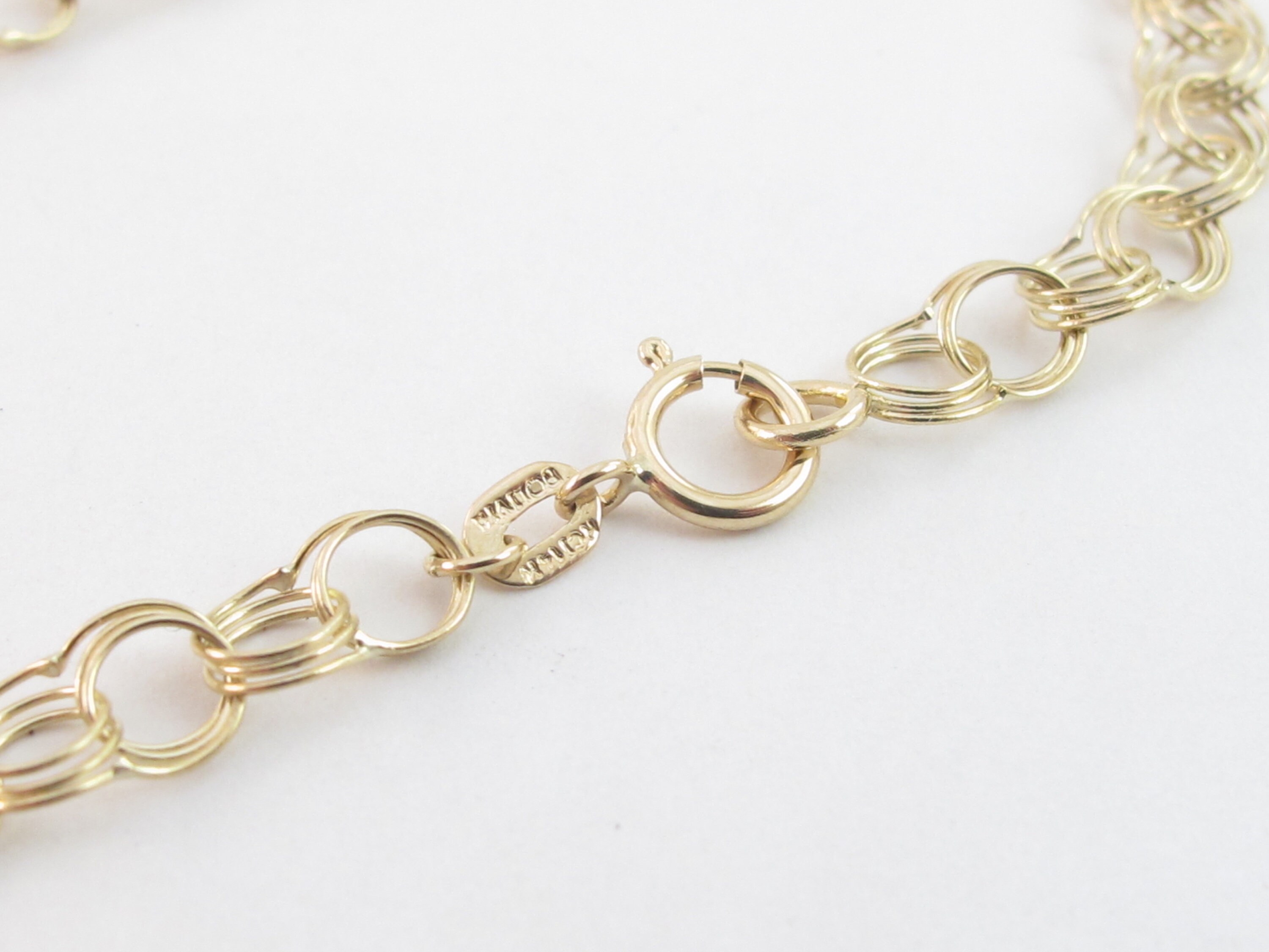 18金 10 Assorted Charm Bracelet 7