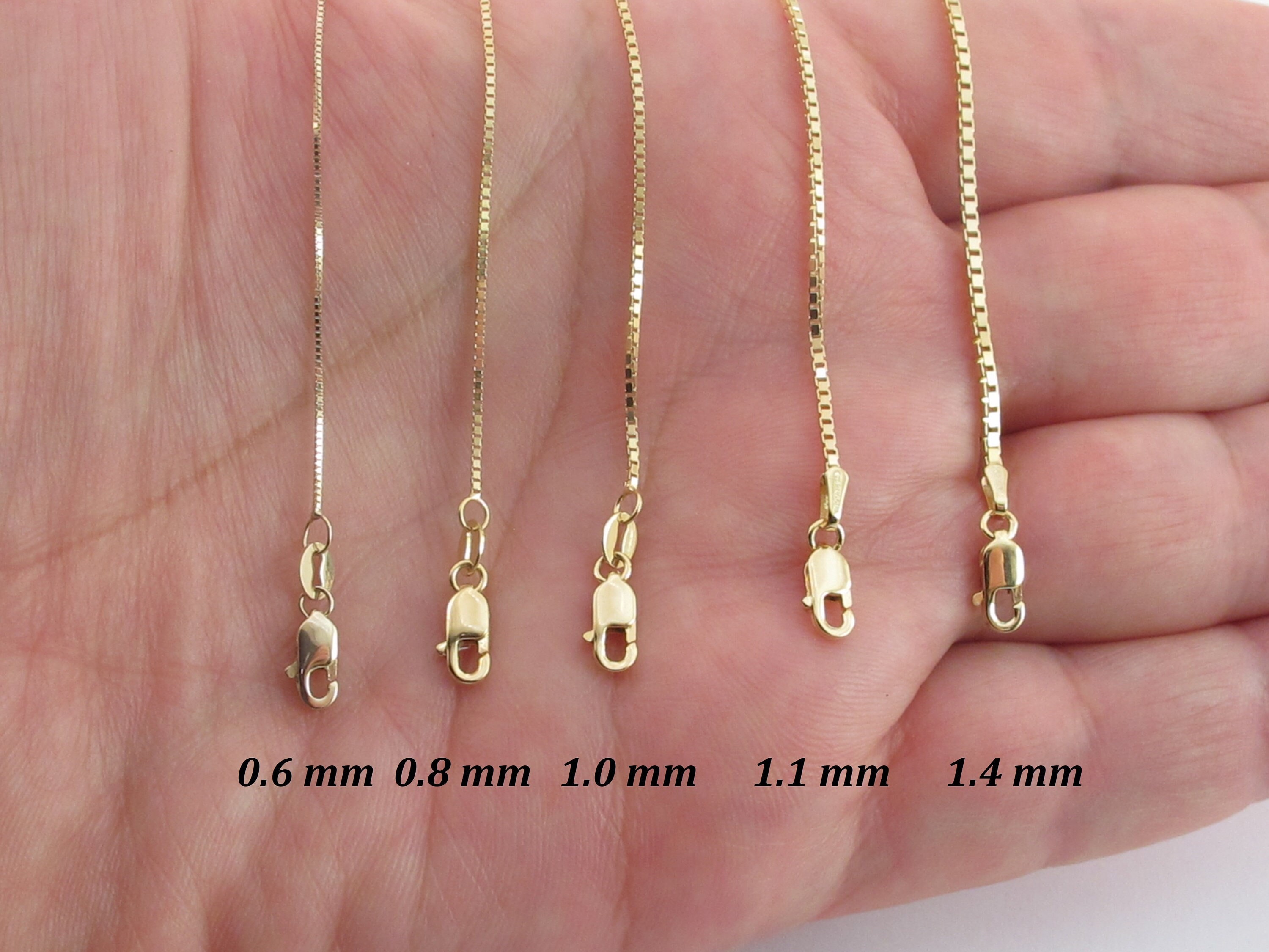 14k Solid Yellow Gold Box Chain Necklace 13 14k Solid Yellow Gold Box Chain Necklace 13