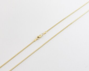 14k Solid Yellow Gold Shiny Box Chain 