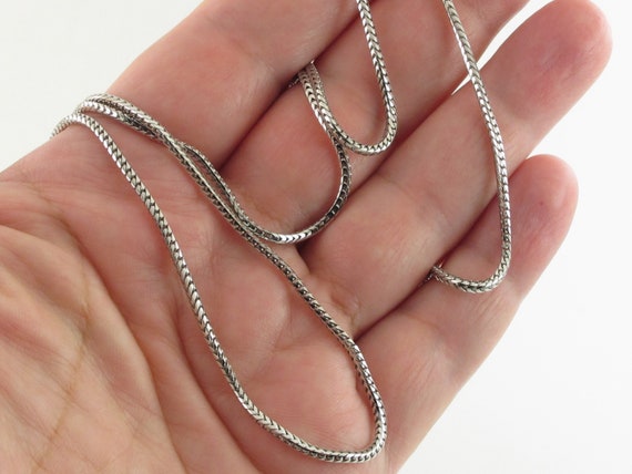14k Solid White Gold Franco Chain Necklace Etsy