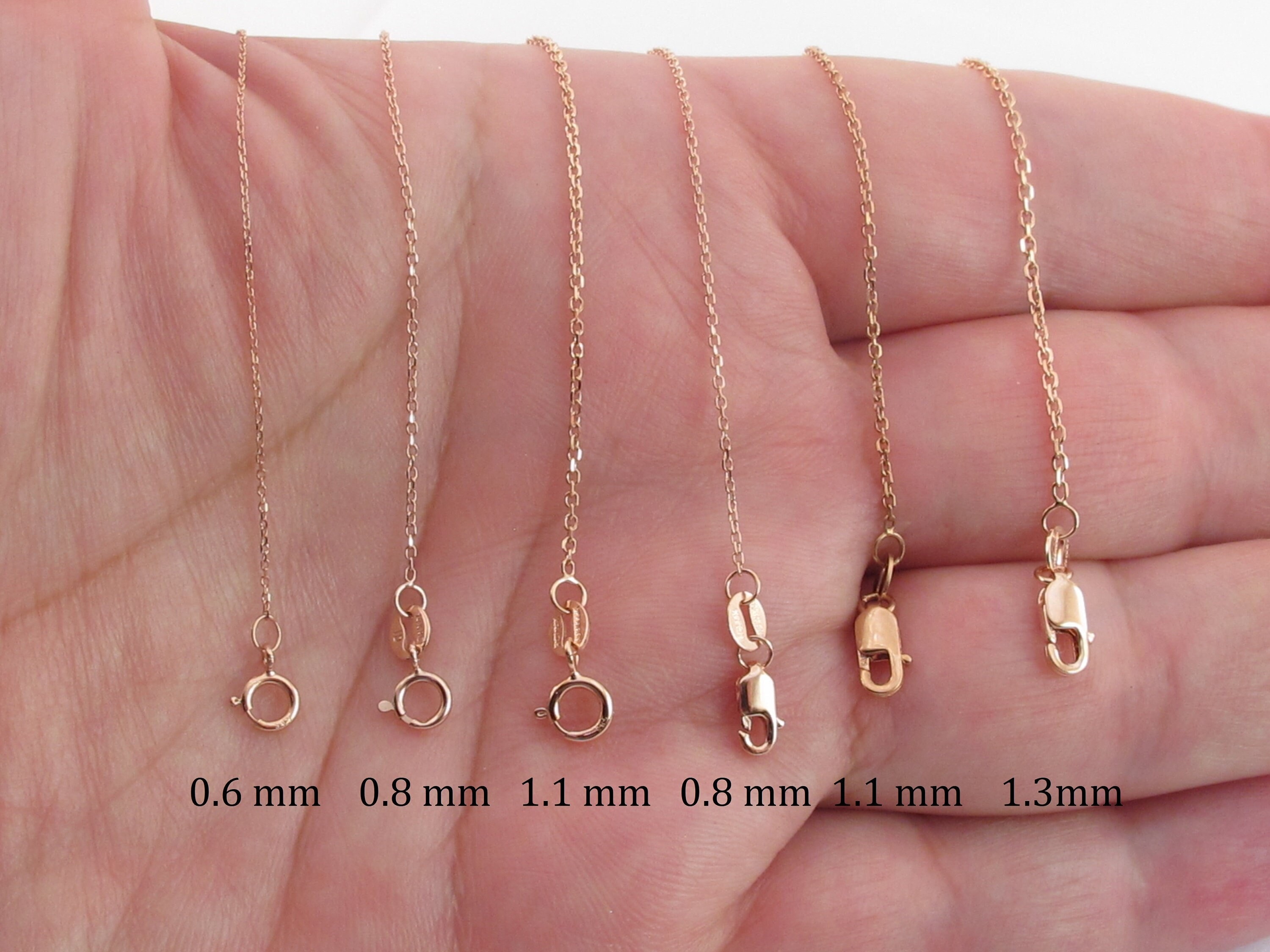 14K Rose Gold Filled Chain - 16 inch 14/20 GF Necklace - 1.2 mm Flat Dainty Cable Chain Spring Ring Clasp - Pink GF 16 New Jewelry Supply