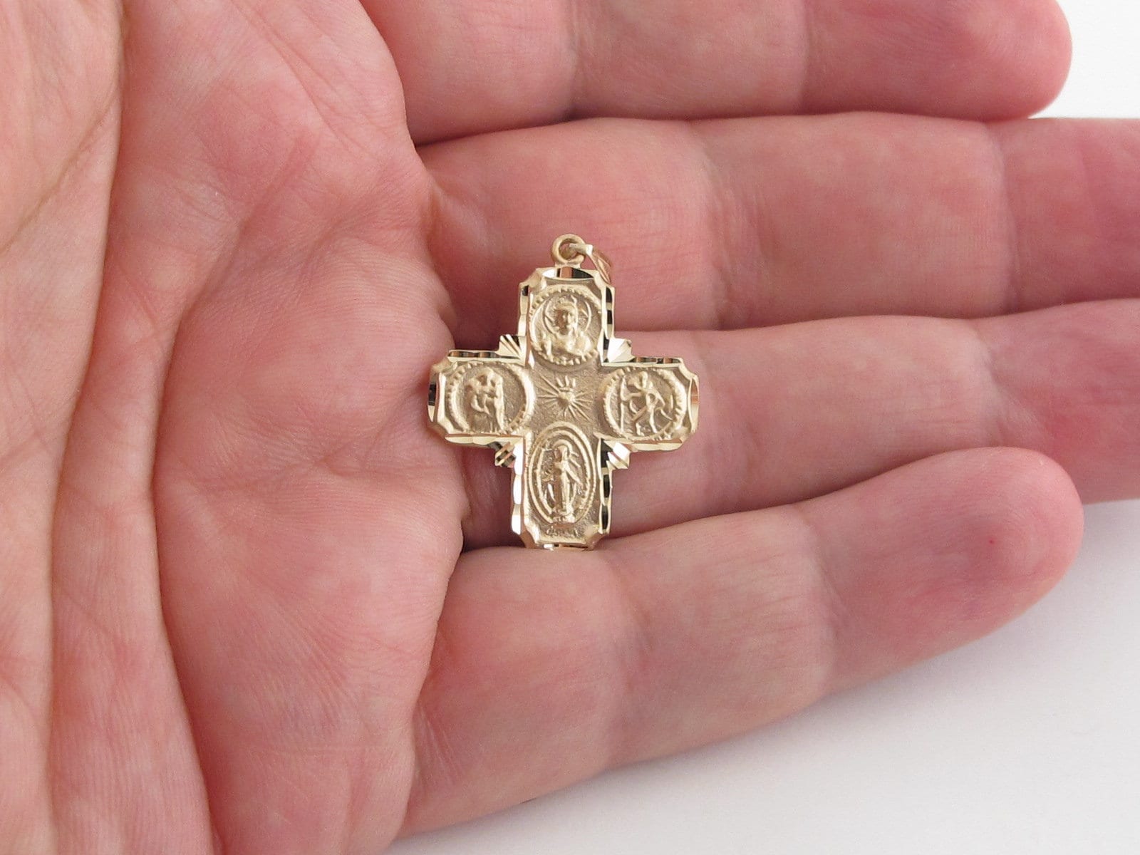 Real 14k Solid Yellow Gold Four Way 