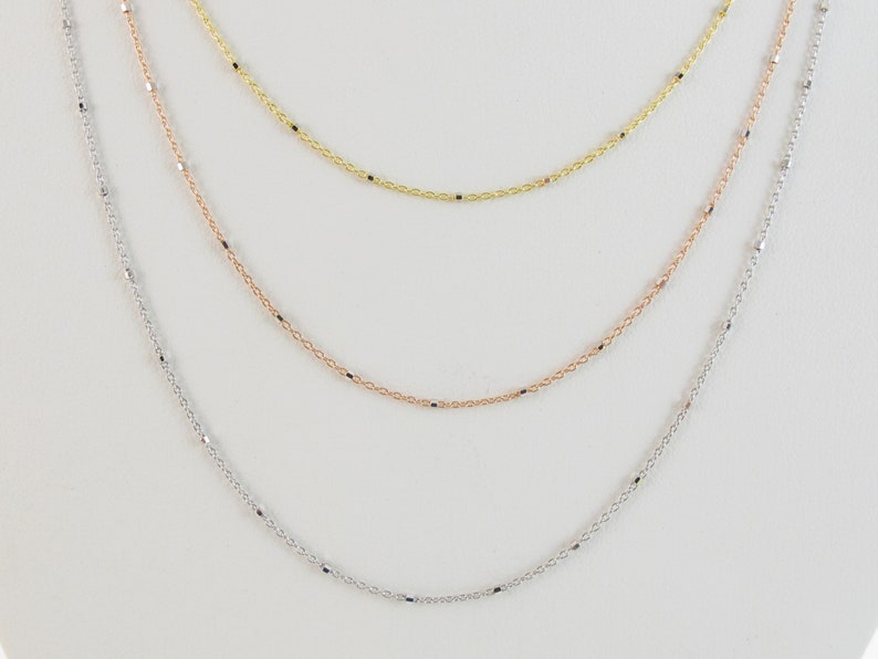 14k Gold Satin Ball Bead Chain 16 18 20 Etsy