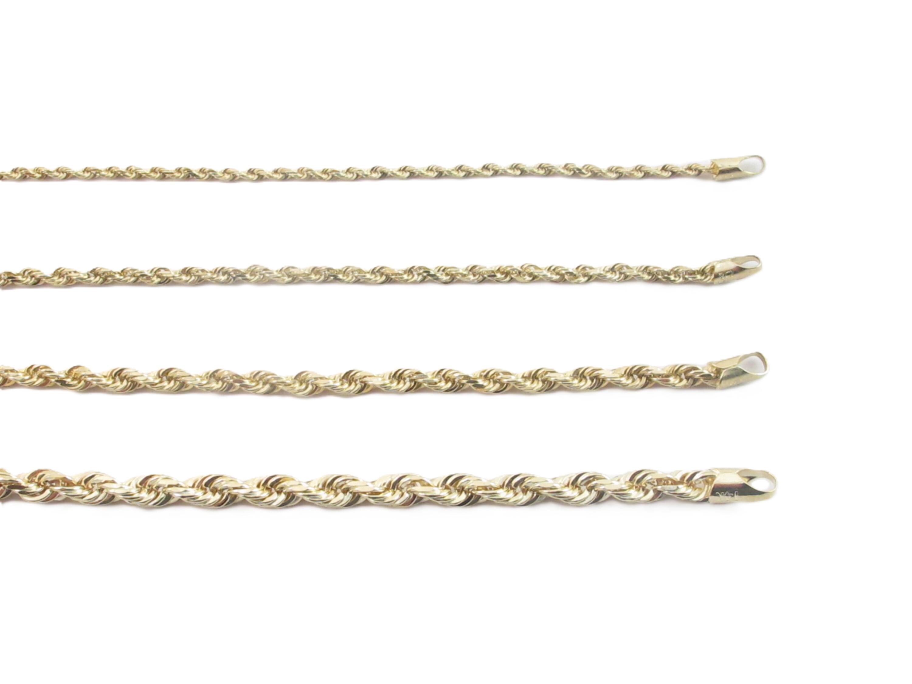 14k Massives Gelbgold Seil Armband: Diamantschliff, Für Frauen Und Männer - Österreich