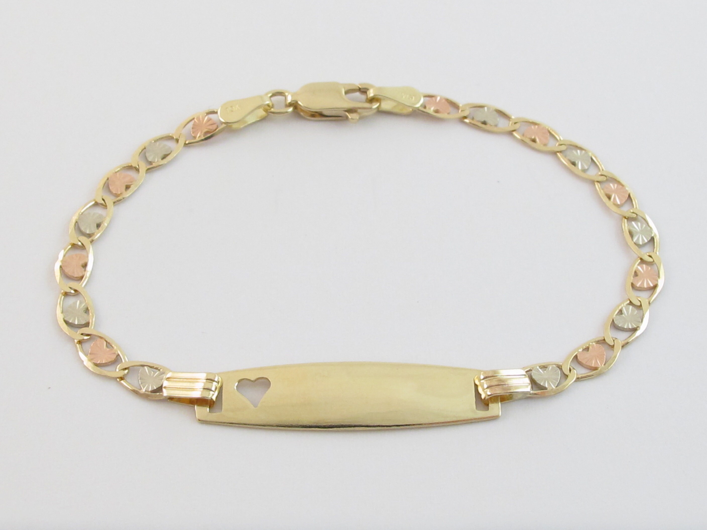 14k Gold Baby ID Bracelet Beautiful Yellow White And Rose Etsy